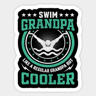 Swim Grandpa - Vintage Circle Swimmer Design Sticker